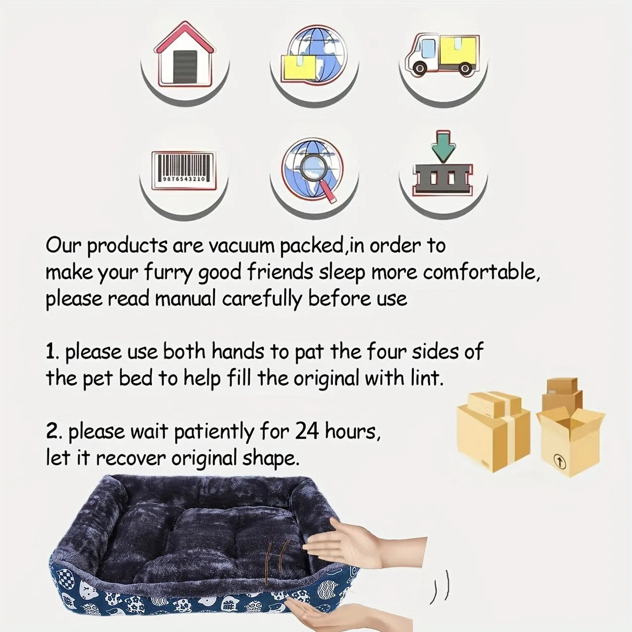 Cozy Printed Pet Bed