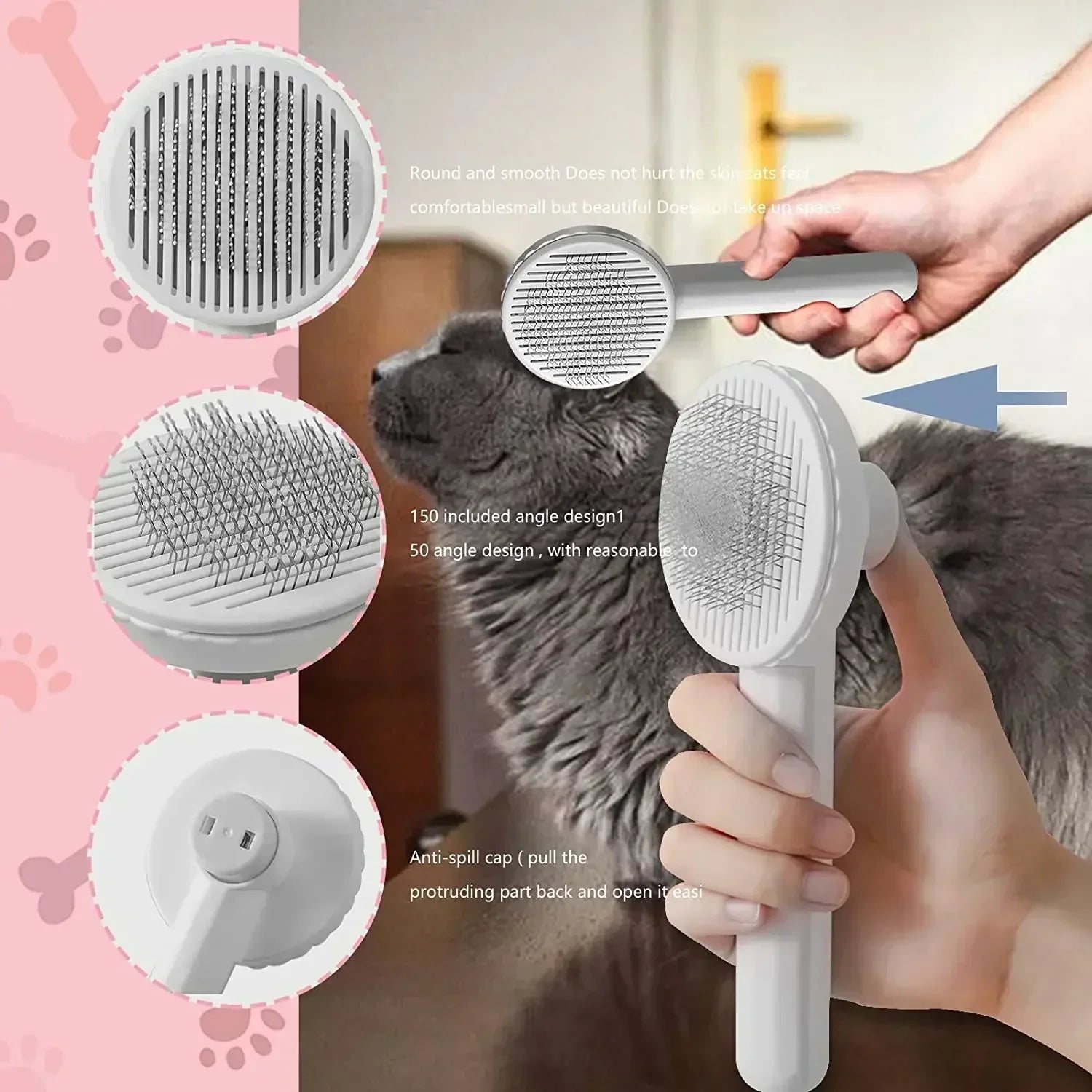 One-Click Pet Hair Removal Brush