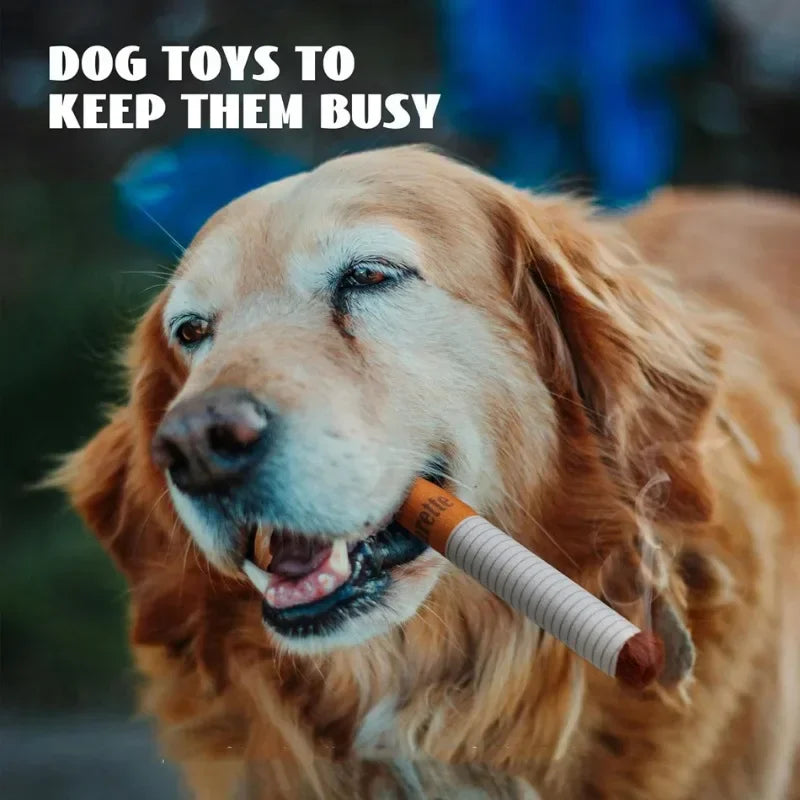 Funny Cigarette Plush Dog Toy