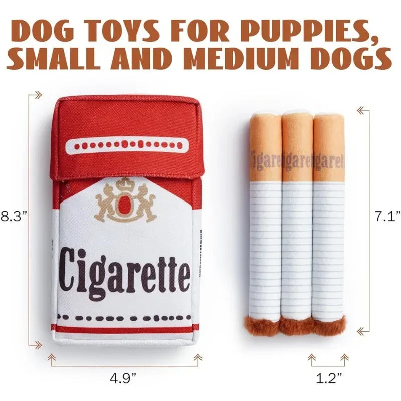 Funny Cigarette Plush Dog Toy